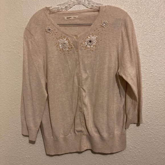 Old Navy women's  XL cardigan sweater with sequin beaded designs - Picture 1 of 6